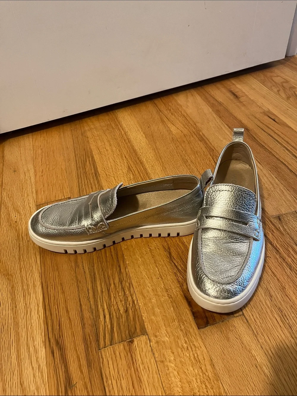 Vionic Metallic Silver Slip-On Loafers